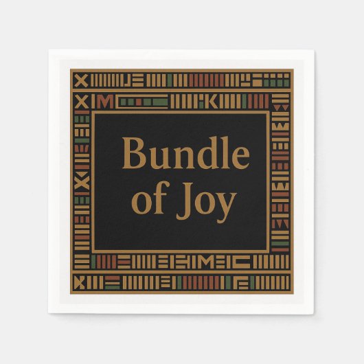 Serviette En Papier Baby shower africain Gold Kente Napkin (Devant)