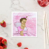 Serviette En Papier Baby shower afro-américain rose (En situation)