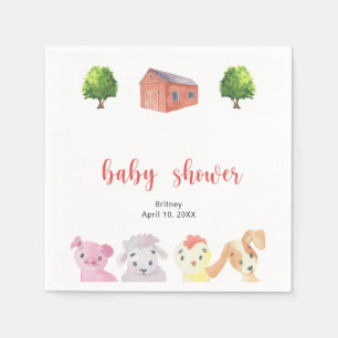 Serviette En Papier Baby shower agricole - baby shower