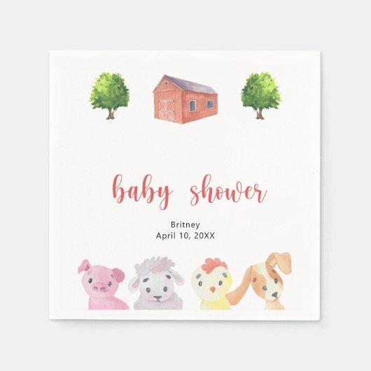 Serviette En Papier Baby shower agricole - baby shower (Devant)