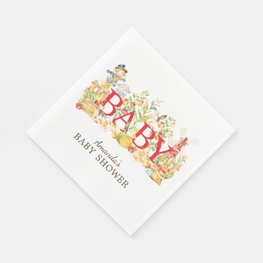 Serviette En Papier Baby shower agricole Papier de  (Coin)