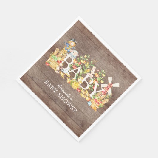 Serviette En Papier Baby shower agricole Papier de (Coin)