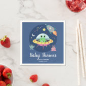 Serviette En Papier Baby shower Alien Boys Cute Blue Space (En situation)