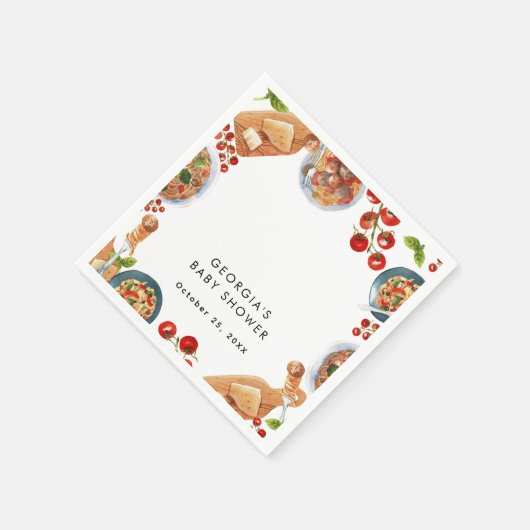Serviette En Papier Baby shower alimentaire italien (Coin)