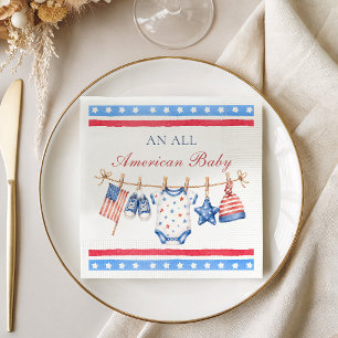Serviette En Papier Baby Shower Américain Patriotique du 4 juillet