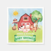 Serviette En Papier baby shower animal de ferme (Devant)