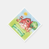 Serviette En Papier baby shower animal de ferme (Coin)