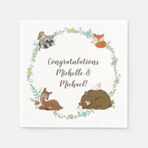 Serviette En Papier Baby shower animal de la forêt