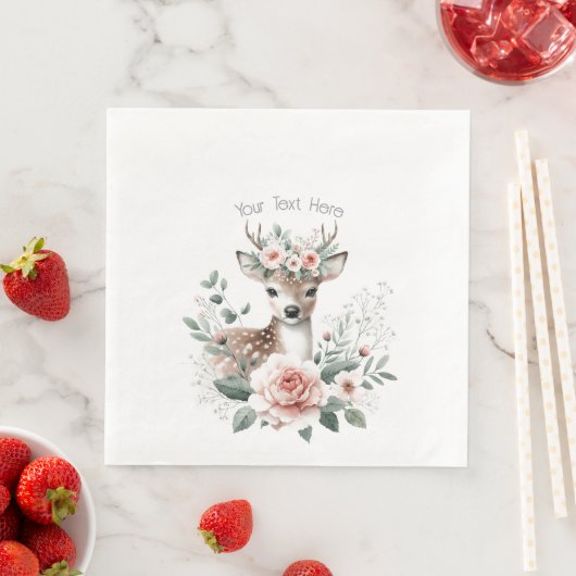 Serviette En Papier Baby shower animal de la forêt de cerfs (En situation)