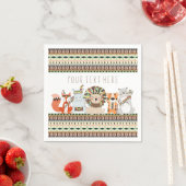 Serviette En Papier Baby shower animal tribal (En situation)
