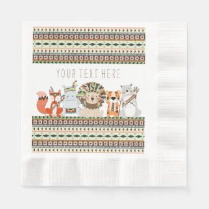 Serviette En Papier Baby Shower Animal Tribal