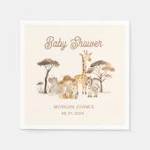 Serviette En Papier Baby shower animalier sauvage (Devant)