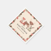 Serviette En Papier Baby Shower Animaux de la Forêt Mignons (Coin)