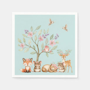 Serviette En Papier Baby Shower Animaux Précieux de la Forêt