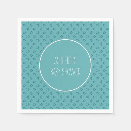Serviette En Papier Baby shower Aqua Stars (Devant)