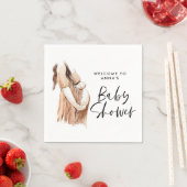 Serviette En Papier Baby shower aquarelle illustration script simple (En situation)