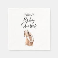 Baby shower aquarelle illustration script simple
