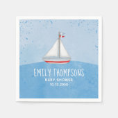 Serviette En Papier Baby shower Aquarelle mignonne Whimsail bateau (Devant)