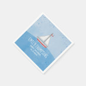 Serviette En Papier Baby shower Aquarelle mignonne Whimsail bateau (Coin)