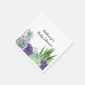 Serviette En Papier Baby shower Aquarelle Succulents (Coin)