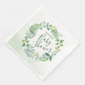 Serviette En Papier Baby shower Aquarelle Verdure couronne (Coin)