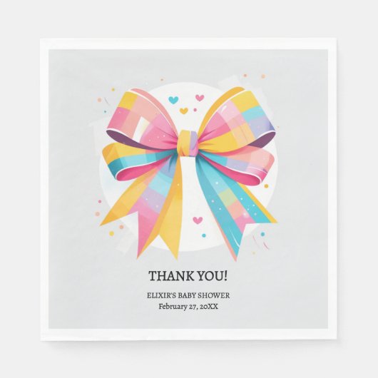 Serviette En Papier Baby shower arc-en-ciel (Devant)