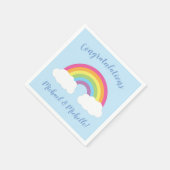 Serviette En Papier Baby shower arc-en-ciel (Coin)
