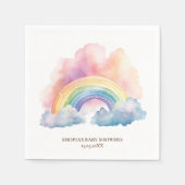 Serviette En Papier Baby shower arc-en-ciel à l'aquarelle (Devant)