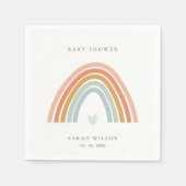 Serviette En Papier Baby shower Arc-en-ciel bleu-bleu-blanc élégant (Devant)