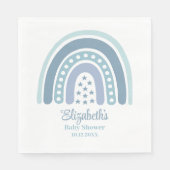 Serviette En Papier Baby shower arc-en-ciel bleu Boho (Devant)