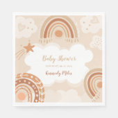 Serviette En Papier Baby shower arc-en-ciel Boho (Devant)