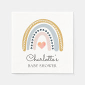 Serviette En Papier Baby shower arc-en-ciel Boho (Devant)