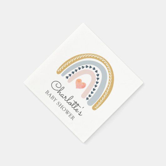 Serviette En Papier Baby shower arc-en-ciel Boho (Coin)