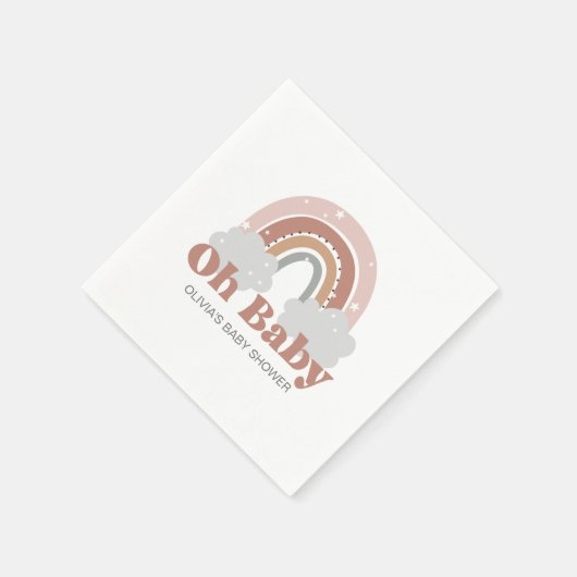 Serviette En Papier Baby shower arc-en-ciel Boho (Coin)