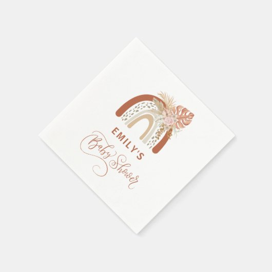 Serviette En Papier Baby shower arc-en-ciel Boho (Coin)