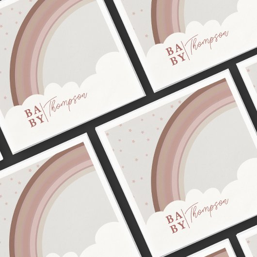 Serviette En Papier Baby shower arc-en-ciel bouché Boho Girl Napkins