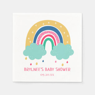 Serviette En Papier Baby shower arc-en-ciel coloré
