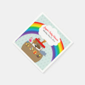 Serviette En Papier Baby shower arc-en-ciel de Noah (Coin)