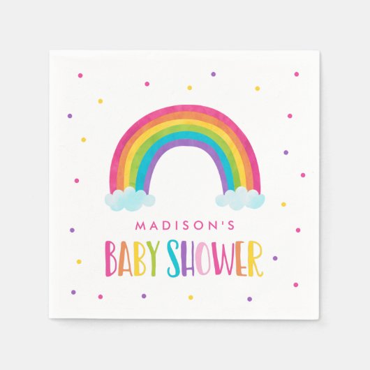 Serviette En Papier Baby shower arc-en-ciel lumineux (Devant)