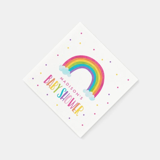 Serviette En Papier Baby shower arc-en-ciel lumineux (Coin)