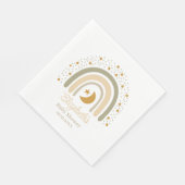 Serviette En Papier Baby shower arc-en-ciel neutre Boho (Coin)