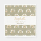 Serviette En Papier Baby shower arc-en-ciel neutre de Bohême (Devant)