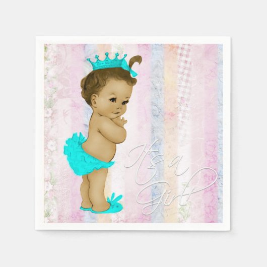 Serviette En Papier Baby shower arc-en-ciel Pastel (Devant)