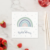 Serviette En Papier Baby shower arc-en-ciel Pastel Muet (En situation)