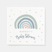 Serviette En Papier Baby shower arc-en-ciel Pastel Muet (Devant)