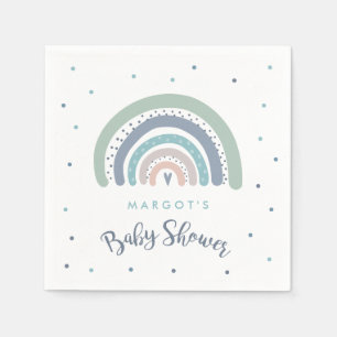 Serviette En Papier Baby shower arc-en-ciel Pastel Muet