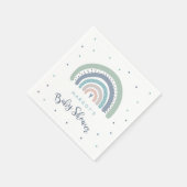 Serviette En Papier Baby shower arc-en-ciel Pastel Muet (Coin)