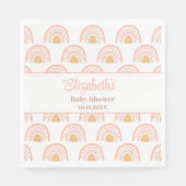 Serviette En Papier Baby shower arc-en-ciel rose Boho (Devant)