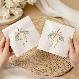 Serviette En Papier Baby Shower Arc-en-ciel Rose et Jaune Citron