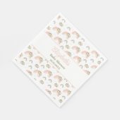 Serviette En Papier Baby shower arc-en-ciel rose Floral (Coin)